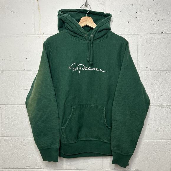 Supreme Other - Supreme Classic Script Hooded Sweatshirt Hoodie “Green” FW18